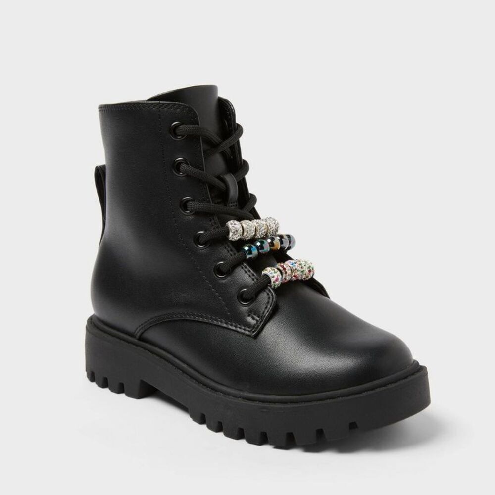 Kids' Bronx Lace-Up Combat Boots - art class Black 5